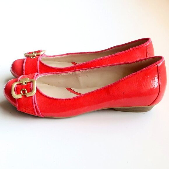 Naturalizer Pink Patent Round Toe Ballerinas Flats Low Heel Slip-on Shoes Size 5 - Picture 8 of 13